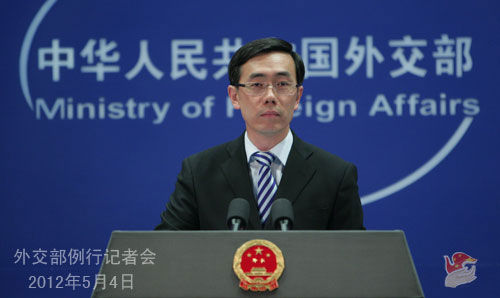 2012年5月4日,外交部發(fā)言人劉為民主持例行記者會。 2012年5月4日,外交部發(fā)言人劉為民主持例行記者會。